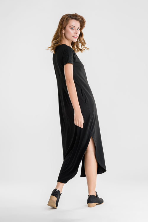 Side Slit Maxi Dress with Pockets