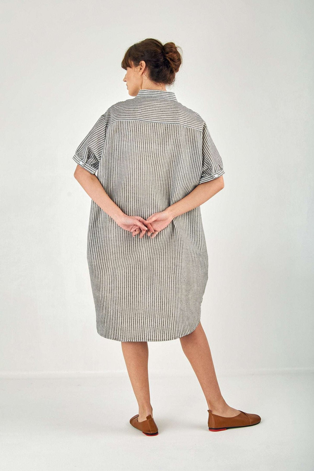 Striped Gauze Shirt Dress